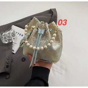 Chic  Pearl Handle Embroidered Handbag /Multiple colors available